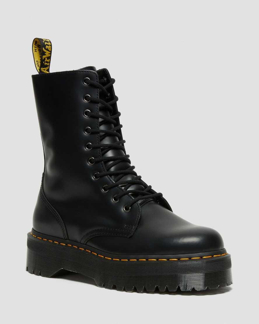 Dr. Martens Jadon Hi Smooth Deri Erkek Kalın Tabanlı Botlar - Bot Siyah |MXKVG0983|